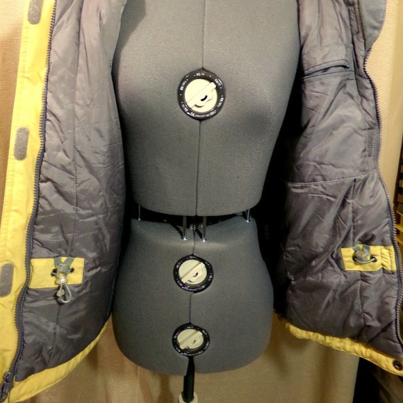 CABELA'S Winter Ski Parka Jacket women M Yellow Gray Canvas Weatherproof Coat - Picture 7 of 10